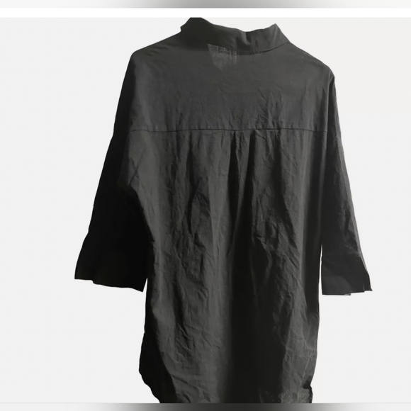 $6 If Bundled | 3/4 Linen Top | Black | Oversized Small - Picture 8 of 9